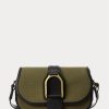 Olivgrüne Ralph Lauren Welington-Schultertaschen aus Canvas und Kalbsleder für Damen Olivgrüne Ralph Lauren Welington-Schultertaschen aus Canvas und Kalbsleder für Damen