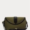 Olivgrüne Ralph Lauren Welington-Schultertaschen aus Canvas und Kalbsleder für Damen Olivgrüne Ralph Lauren Welington-Schultertaschen aus Canvas und Kalbsleder für Damen