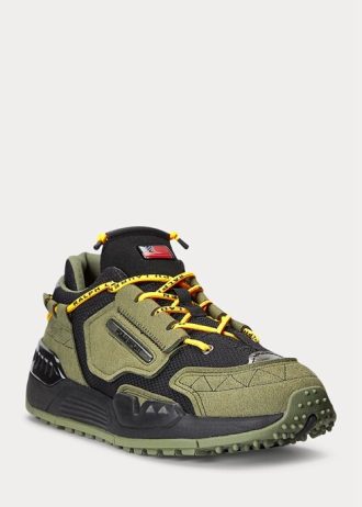Olivgrüne / schwarze Ralph Lauren PS200 Sneakers für Herren Olivgrüne / schwarze Ralph Lauren PS200 Sneakers für Herren