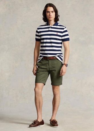 Olivgrüne Stretch-Chino-Shorts für Herren von Ralph Lauren in Slim Fit