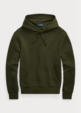 Olivgrüner Ralph Lauren Doppelstrick-Hoodie für Herren