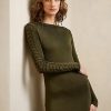 Olivgrünes langärmliges Abendkleid aus Seide von Ralph Lauren für Damen Olivgrünes langärmliges Abendkleid aus Seide von Ralph Lauren für Damen