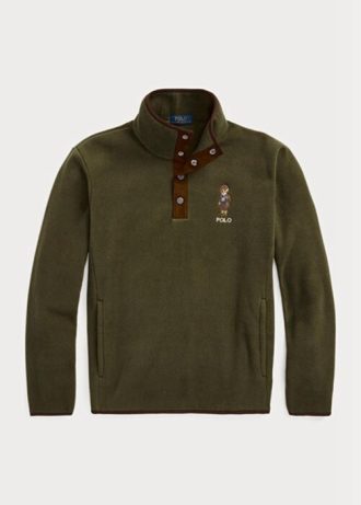 Olivgrünes Polo Bear-Sweatshirt aus gebürstetem Fleece für Herren von Ralph Lauren