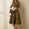 Olivgrünes Tageskleid „Omeria“ aus Baumwolle für Damen von Ralph Lauren Olivgrünes Tageskleid „Omeria“ aus Baumwolle für Damen von Ralph Lauren