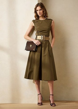Olivgrünes Tageskleid „Omeria“ aus Baumwolle für Damen von Ralph Lauren