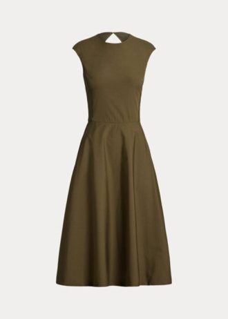 Olivgrünes Tageskleid „Omeria“ aus Baumwolle für Damen von Ralph Lauren