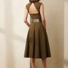 Olivgrünes Tageskleid „Omeria“ aus Baumwolle für Damen von Ralph Lauren Olivgrünes Tageskleid „Omeria“ aus Baumwolle für Damen von Ralph Lauren