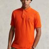 Orange Poloshirts aus Mesh für Herren von Ralph Lauren im Custom Slim Fit