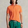 Orange Poloshirts aus Mesh für Herren von Ralph Lauren im Custom Slim Fit