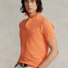 Orange Poloshirts aus Mesh für Herren von Ralph Lauren im Custom Slim Fit