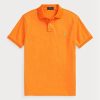 Orange Poloshirts aus Mesh für Herren von Ralph Lauren im Custom Slim Fit Orange Poloshirts aus Mesh für Herren von Ralph Lauren im Custom Slim Fit