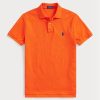 Orange Poloshirts aus Mesh für Herren von Ralph Lauren im Custom Slim Fit