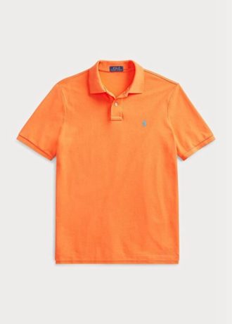 Orange Poloshirts aus Mesh für Herren von Ralph Lauren im Custom Slim Fit