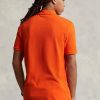 Orange Poloshirts aus Mesh für Herren von Ralph Lauren im Custom Slim Fit