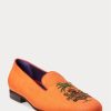 Orange Ralph Lauren Alonzo bestickte Leinenschuhe für Herren Orange Ralph Lauren Alonzo bestickte Leinenschuhe für Herren