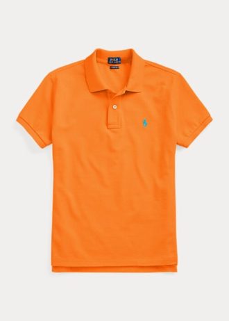 Orange Ralph Lauren Classic Fit Mesh-Poloshirts für Damen