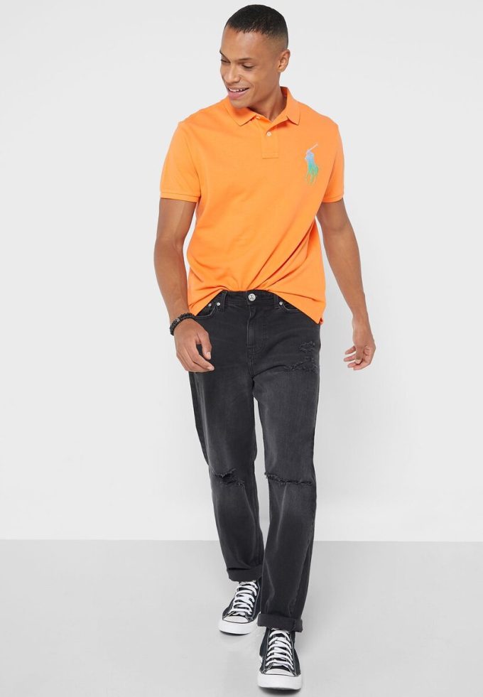 Orange Ralph Lauren Essential Poloshirts für Herren