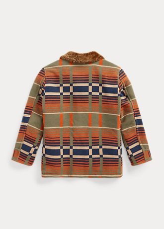 Orange Ralph Lauren Jacquardjacken mit Shearling-Kragen für Damen Orange Ralph Lauren Jacquardjacken mit Shearling-Kragen für Damen