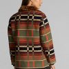 Orange Ralph Lauren Jacquardjacken mit Shearling-Kragen für Damen Orange Ralph Lauren Jacquardjacken mit Shearling-Kragen für Damen