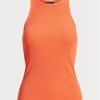Orange Ralph Lauren Rippstrick-Tanktops aus Baumwolle für Damen Orange Ralph Lauren Rippstrick-Tanktops aus Baumwolle für Damen
