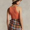 Orange Ralph Lauren Rippstrick-Tanktops aus Baumwolle für Damen Orange Ralph Lauren Rippstrick-Tanktops aus Baumwolle für Damen