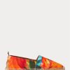 Orangefarbene Ralph Lauren Bowsworth Leinen-Espadrilles mit Blumenmuster für Herren Orangefarbene Ralph Lauren Bowsworth Leinen-Espadrilles mit Blumenmuster für Herren