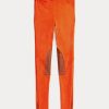 Orangefarbene Ralph Lauren Jodhpur-Leggings aus Stretch-Lammfell-Wildleder für Damen Orangefarbene Ralph Lauren Jodhpur-Leggings aus Stretch-Lammfell-Wildleder für Damen