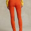 Orangefarbene Ralph Lauren Jodhpur-Leggings aus Stretch-Lammfell-Wildleder für Damen Orangefarbene Ralph Lauren Jodhpur-Leggings aus Stretch-Lammfell-Wildleder für Damen
