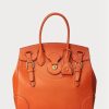 Orangefarbene Ralph Lauren Soft Ricky 33 Handtasche aus Kalbsleder für Damen Orangefarbene Ralph Lauren Soft Ricky 33 Handtasche aus Kalbsleder für Damen