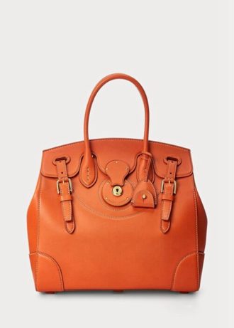 Orangefarbene Ralph Lauren Soft Ricky 33 Handtasche aus Kalbsleder für Damen
