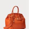 Orangefarbene Ralph Lauren Soft Ricky 33 Handtasche aus Kalbsleder für Damen Orangefarbene Ralph Lauren Soft Ricky 33 Handtasche aus Kalbsleder für Damen