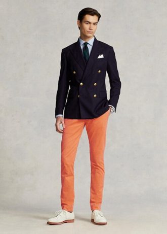 Orangefarbene Stretch-Chinohose im Slim Fit von Ralph Lauren für Herren