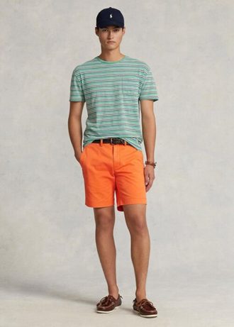 Orangefarbene Stretch-Chinoshorts für Herren von Ralph Lauren im Straight Fit