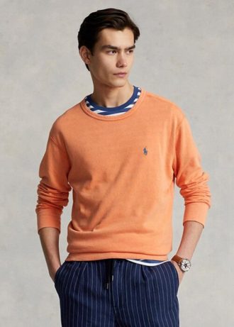Orangefarbenes Ralph Lauren Spa Terry-Sweatshirt für Herren