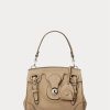 Pale Honey Damen Ralph Lauren Soft Ricky 18 Handtasche aus Kalbswildleder Pale Honey Damen Ralph Lauren Soft Ricky 18 Handtasche aus Kalbswildleder