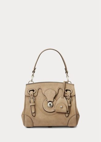 Pale Honey Damen Ralph Lauren Soft Ricky 18 Handtasche aus Kalbswildleder