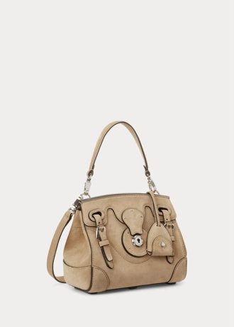 Pale Honey Damen Ralph Lauren Soft Ricky 18 Handtasche aus Kalbswildleder