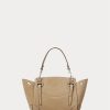 Pale Honey Damen Ralph Lauren Soft Ricky 18 Handtasche aus Kalbswildleder Pale Honey Damen Ralph Lauren Soft Ricky 18 Handtasche aus Kalbswildleder