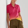 Pink / Orange / Gelbe Poloshirts aus Dip-Dyed-Piqué für Damen von Ralph Lauren Pink / Orange / Gelbe Poloshirts aus Dip-Dyed-Piqué für Damen von Ralph Lauren