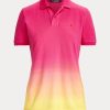 Pink / Orange / Gelbe Poloshirts aus Dip-Dyed-Piqué für Damen von Ralph Lauren Pink / Orange / Gelbe Poloshirts aus Dip-Dyed-Piqué für Damen von Ralph Lauren
