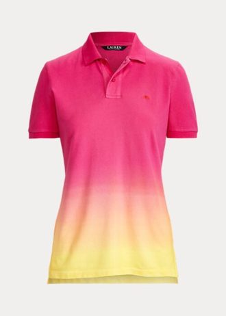 Pink / Orange / Gelbe Poloshirts aus Dip-Dyed-Piqué für Damen von Ralph Lauren