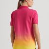 Pink / Orange / Gelbe Poloshirts aus Dip-Dyed-Piqué für Damen von Ralph Lauren Pink / Orange / Gelbe Poloshirts aus Dip-Dyed-Piqué für Damen von Ralph Lauren
