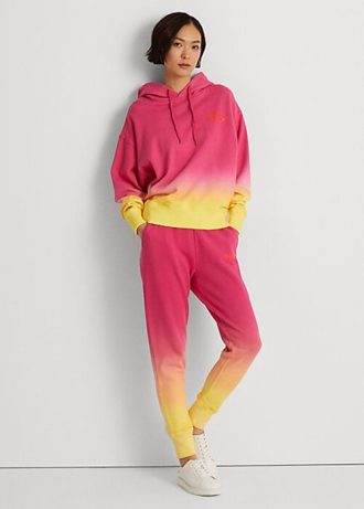 Pink / Orange / Gelbe Ralph Lauren Dip-Dyed French Terry Jogginghose für Damen