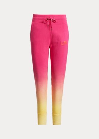 Pink / Orange / Gelbe Ralph Lauren Dip-Dyed French Terry Jogginghose für Damen