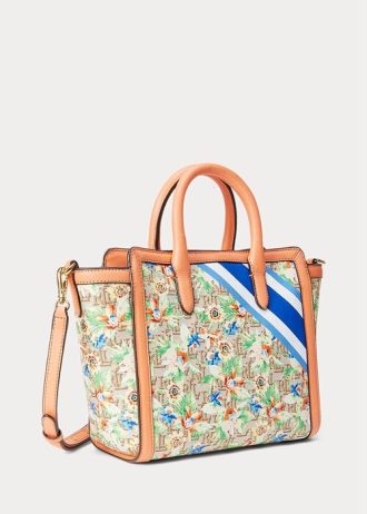 Prnt Khaki Mjcqrd/Portsid Damen Ralph Lauren Monogram Jacquard Medium Tyler Tote Bags