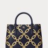 Raffinierte Marineblau/Modern Gold Damen Ralph Lauren Foliendruck Leder Medium Marcy Satchel Taschen Raffinierte Marineblau/Modern Gold Damen Ralph Lauren Foliendruck Leder Medium Marcy Satchel Taschen
