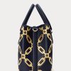 Raffinierte Marineblau/Modern Gold Damen Ralph Lauren Foliendruck Leder Medium Marcy Satchel Taschen Raffinierte Marineblau/Modern Gold Damen Ralph Lauren Foliendruck Leder Medium Marcy Satchel Taschen