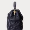 Raffinierte Marineblaue Damen Ralph Lauren Gesteppte Leder Mittelgroße Farrah Satchel Taschen Raffinierte Marineblaue Damen Ralph Lauren Gesteppte Leder Mittelgroße Farrah Satchel Taschen