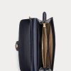 Raffinierte, marineblaue Damen-Umhängetasche „Adair“ aus geprägtem Leder von Ralph Lauren Raffinierte, marineblaue Damen-Umhängetasche „Adair“ aus geprägtem Leder von Ralph Lauren