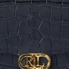 Raffinierte, marineblaue Damen-Umhängetasche „Adair“ aus geprägtem Leder von Ralph Lauren Raffinierte, marineblaue Damen-Umhängetasche „Adair“ aus geprägtem Leder von Ralph Lauren